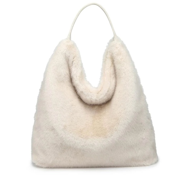 NWT ALMOND Hobo Bag for Women Large Soft Vegan Shoulder Handbag Stylish - Picture 1 of 4